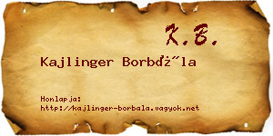 Kajlinger Borbála névjegykártya